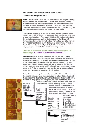 1 Glory     A Transition: I was explaining this to Nate on Thursday and he told me  after a