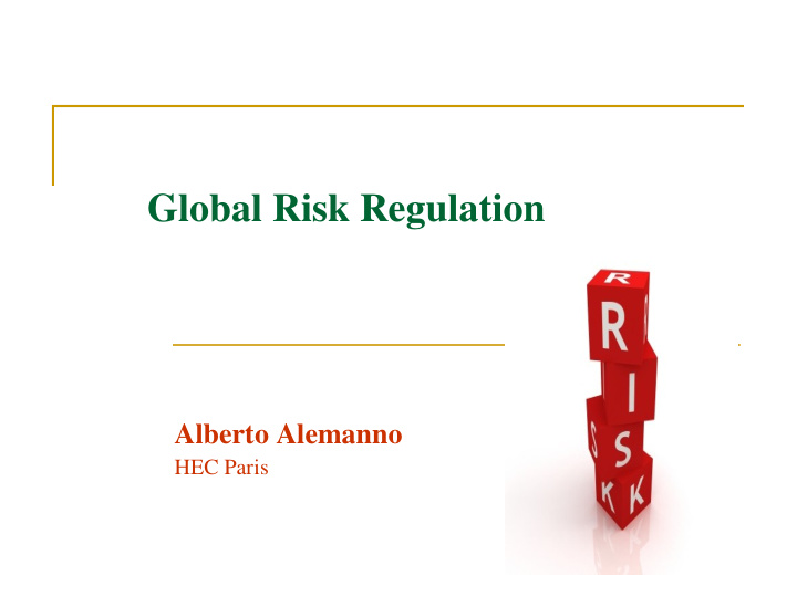 global risk regulation
