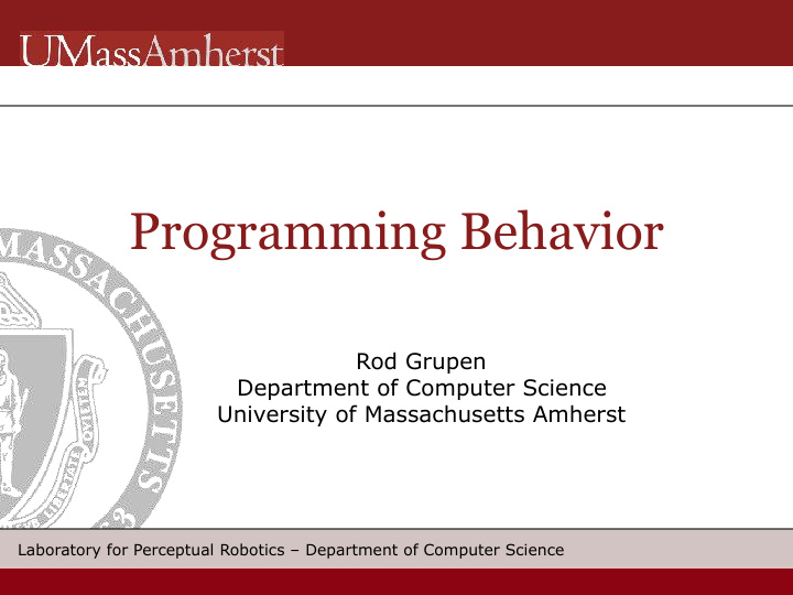 programming behavior