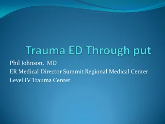 ER Medical Director Summit Regional Medical Center  Level IV Trauma Center  Trauma,  Trauma,