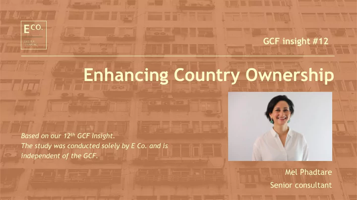 enhancing country ownership