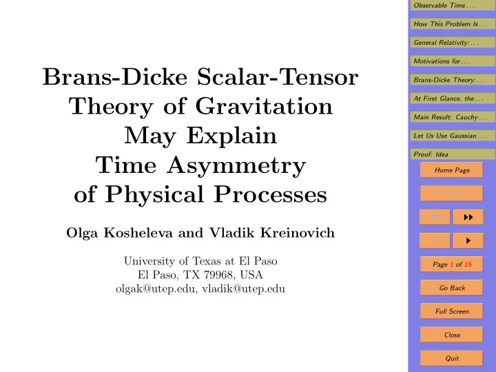 brans dicke scalar tensor