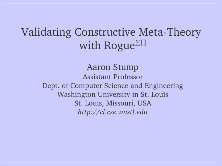 validating constructive meta theory
