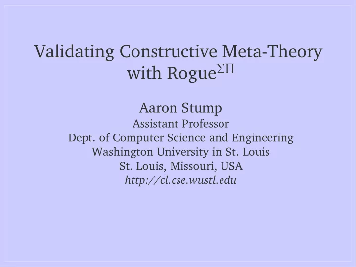 validating constructive meta theory