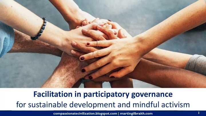 facilitation in participatory governance for sustainable