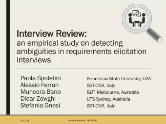 Interview Review:  an empirical study on detecting  ambiguities in requirements elicitation