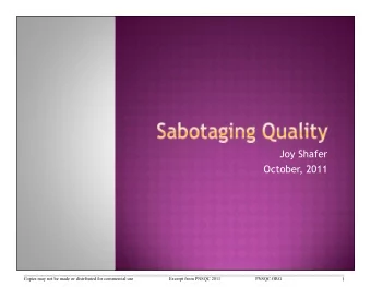 Joy Shafer  October, 2011