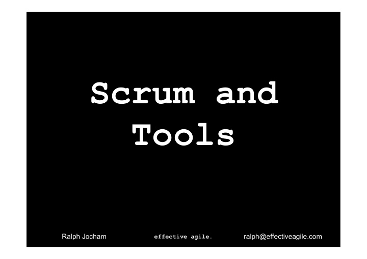 scrum and tools