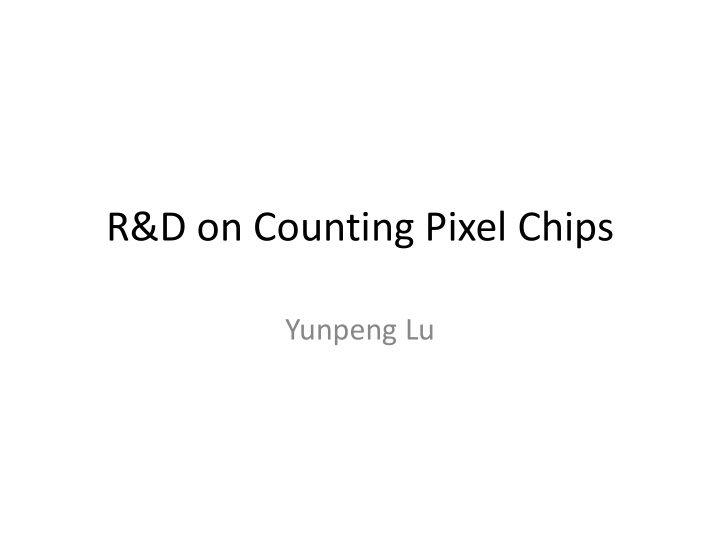 r d on counting pixel chips