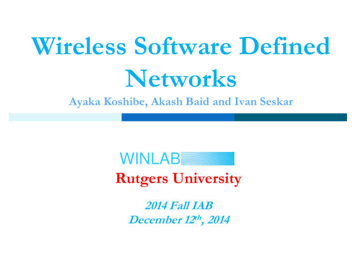 wireless software defined networks