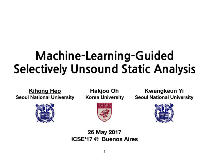 machine learning guided selectively unsound static