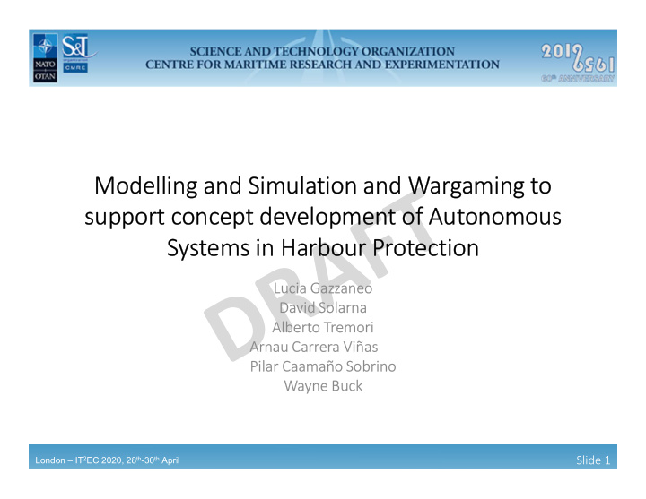 modelling and simulation and wargaming to support concept