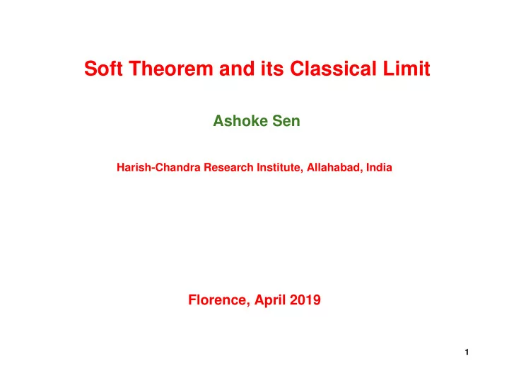 soft theorem and its classical limit