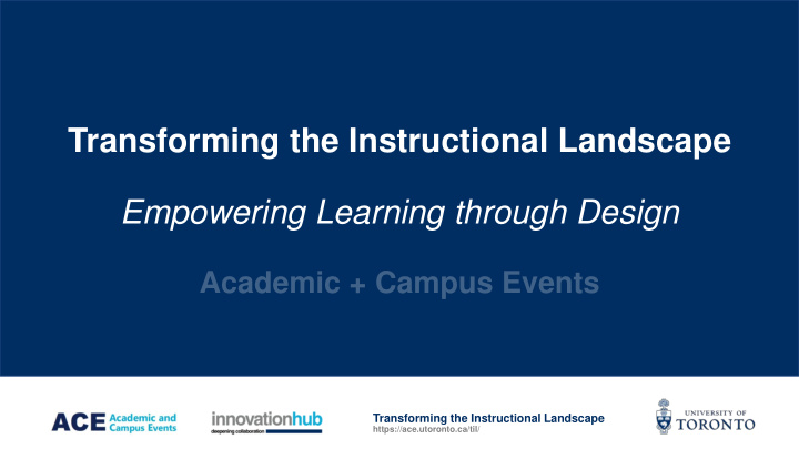 transforming the instructional landscape empowering