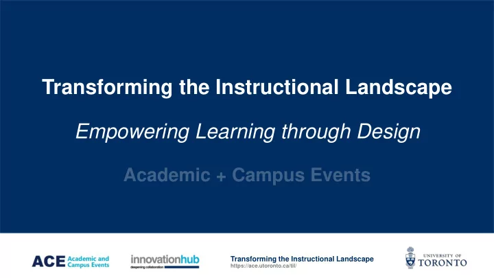 transforming the instructional landscape empowering