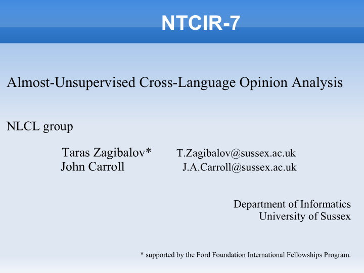 ntcir 7