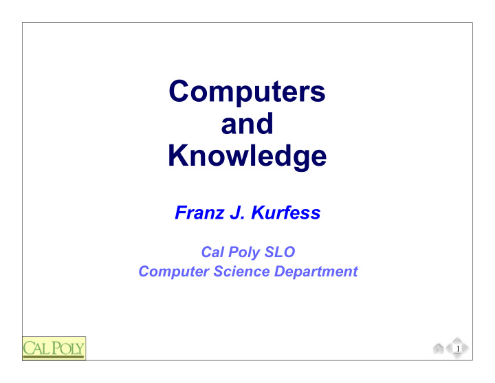 computers and knowledge