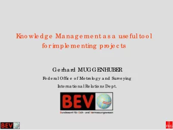 K  no wle dg e  Ma na g e me nt a s a  use ful to o l  fo r imple me nting  pro je c ts  Ge rha rd