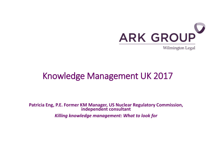 knowledge management uk 2017
