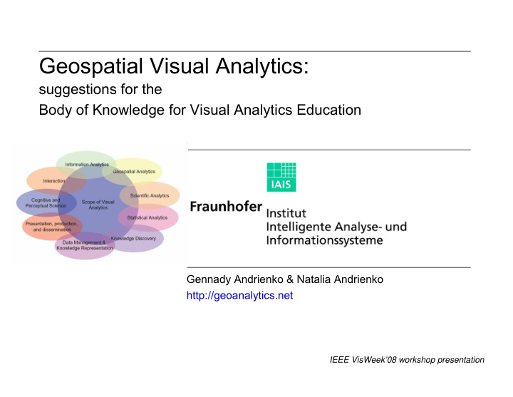 geospatial visual analytics