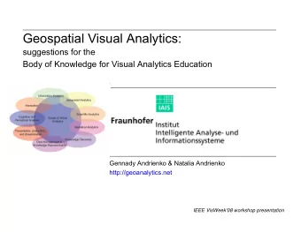 Geospatial Visual Analytics:  suggestions for the  Body of Knowledge for Visual Analytics Education