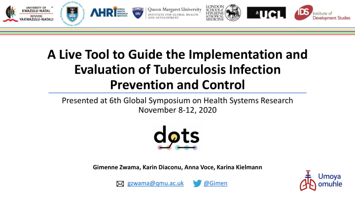 a live tool to guide the implementation and evaluation of