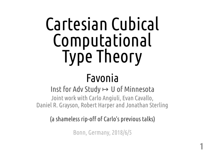 cartesian cubical computational type theory