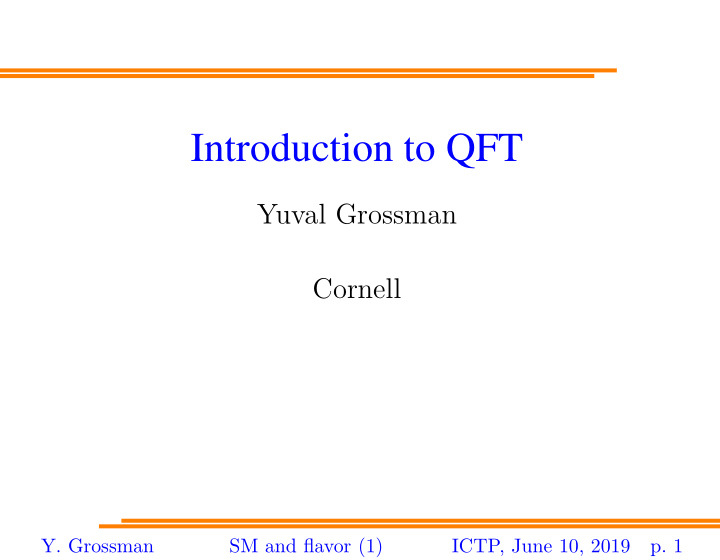 introduction to qft