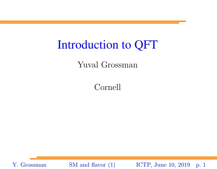 introduction to qft