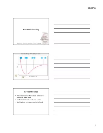 Covalent  Bonding    Chemistry,  Life,  the  Universe  &amp;  Everything