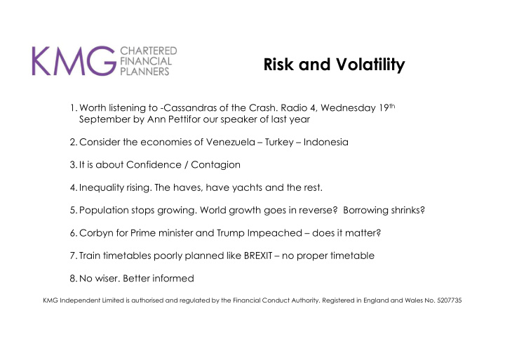 risk and volatility