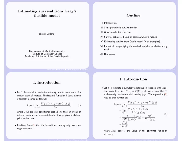 estimating survival from gray s outline flexible model