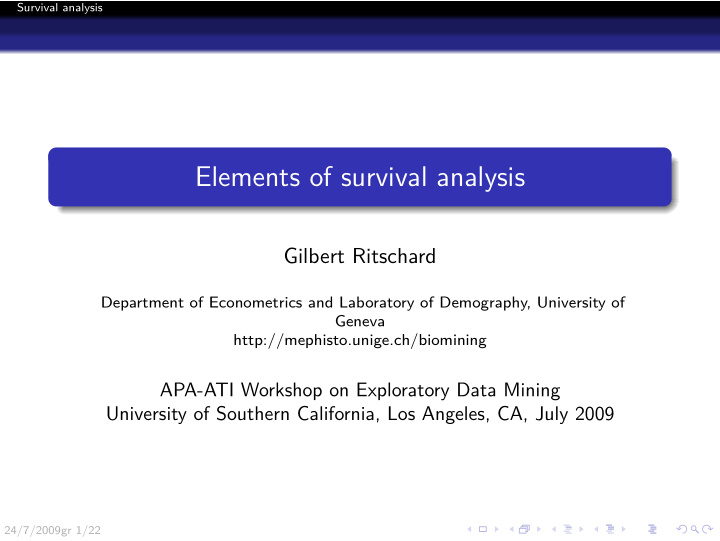elements of survival analysis