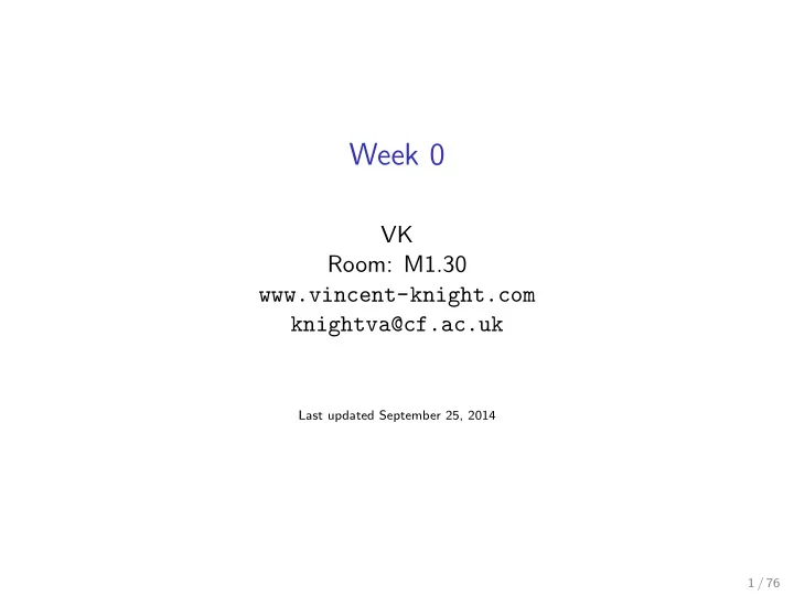 week 0
