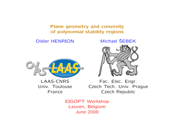 plane geometry and convexity of polynomial stability