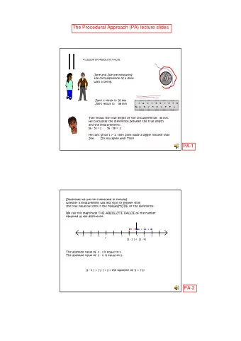 The Procedural Approach (PA) lecture slides