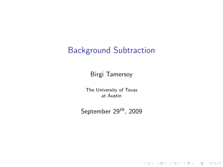 background subtraction