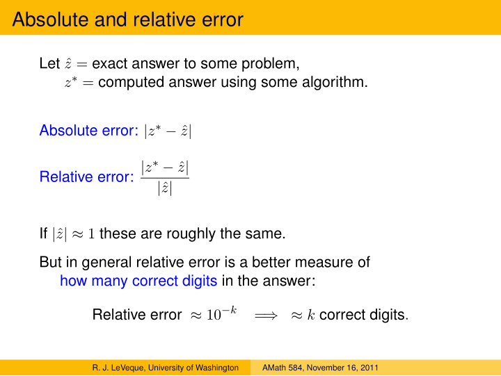 absolute and relative error