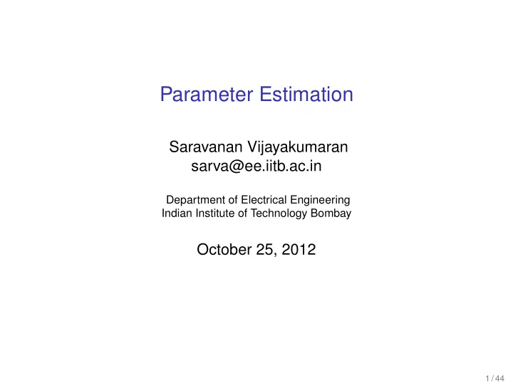 parameter estimation
