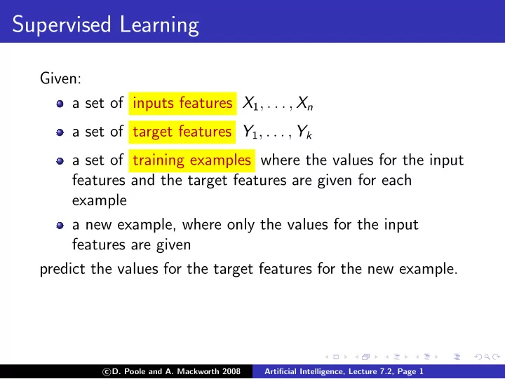 supervised learning