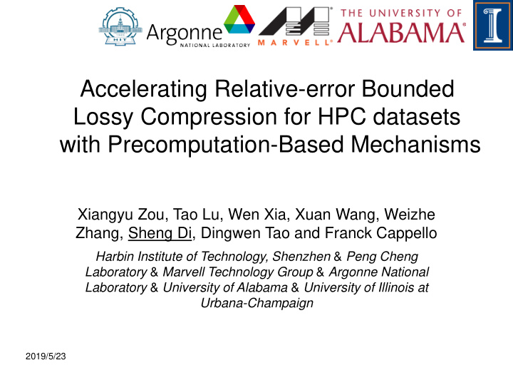 accelerating relative error bounded lossy compression for