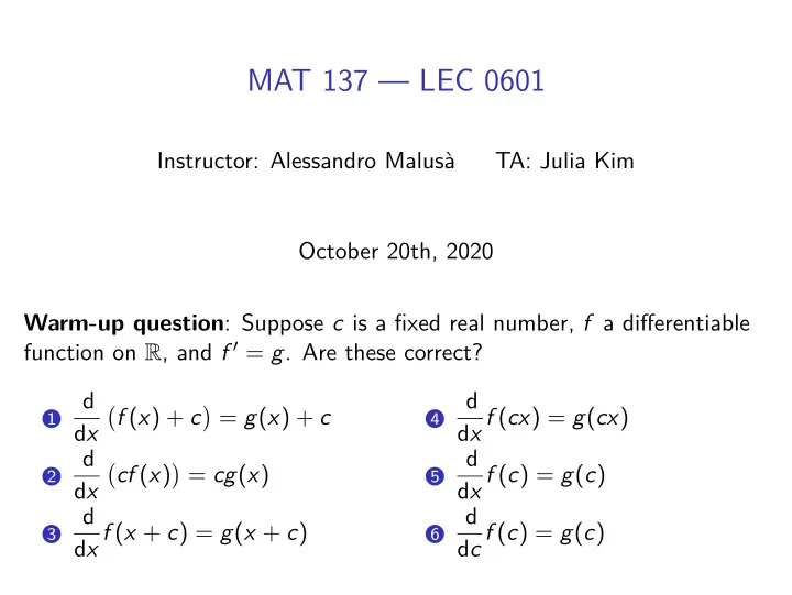 mat 137 lec 0601