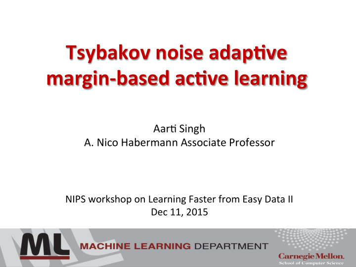 tsybakov noise adap ve margin based ac ve learning