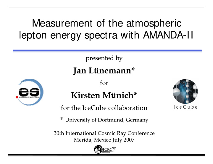 measurement of the atmospheric lepton energy spectra with