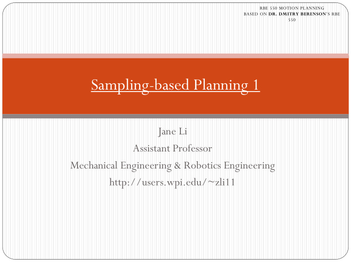 sampling based planning 1
