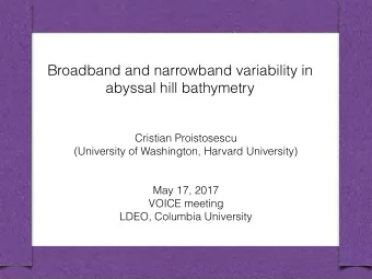 roadband and narrowband variability in  abyssal hill bathymetry  Cristian Proistosescu