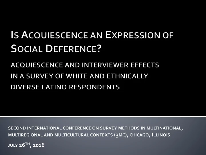 second international conference on survey methods in