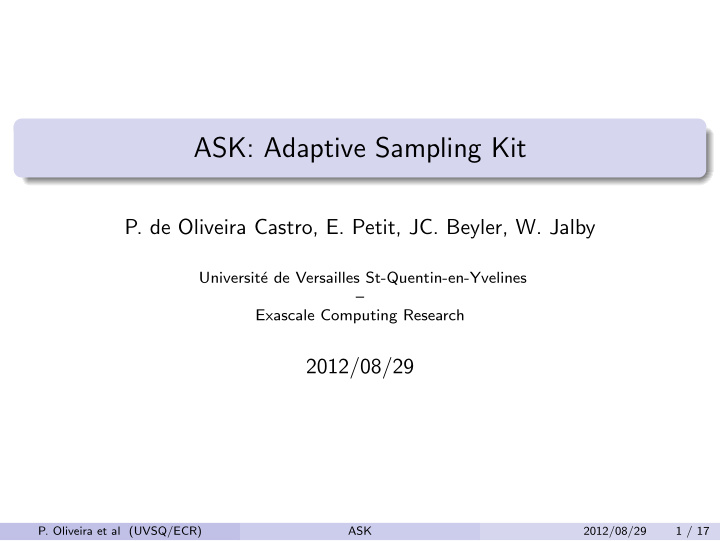 ask adaptive sampling kit