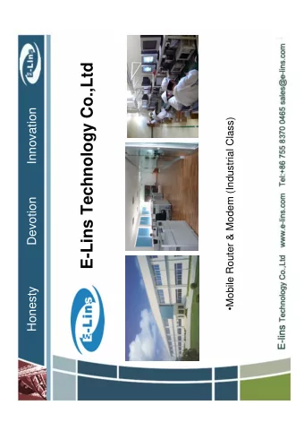 E-Lins Technology Co.,Ltd  Innovation  Mobile Router &amp; Modem (Industrial Class)  Devotion