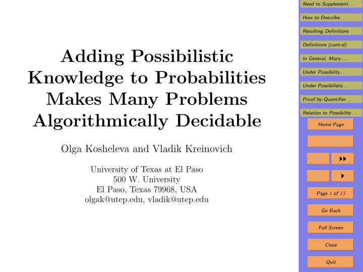 adding possibilistic